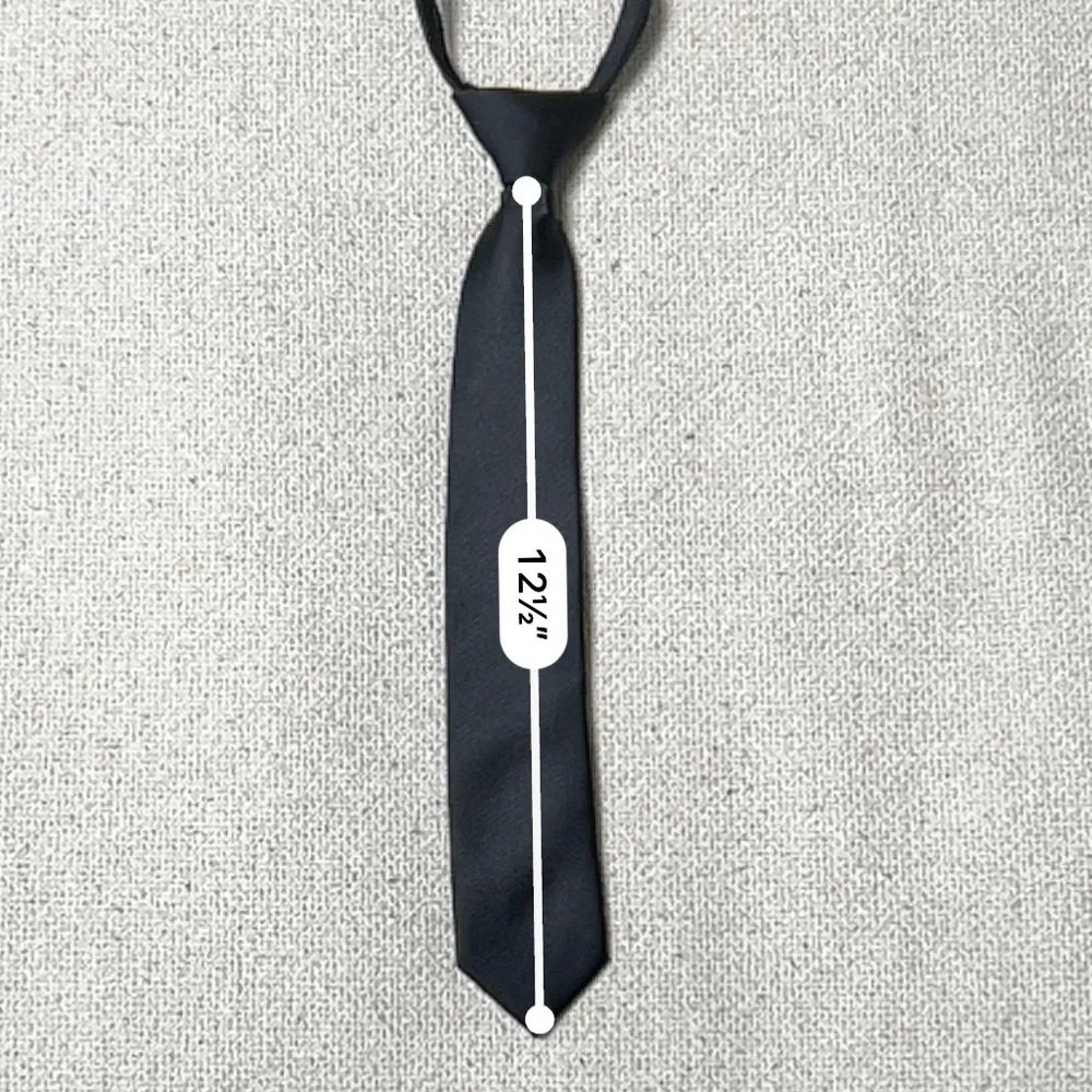 Luther Pike Kids Necktie Black - Pre-tied